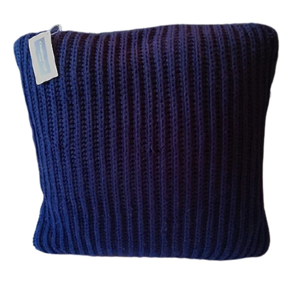 Charter Club Home Knit Navy Decorative Cushion NEW